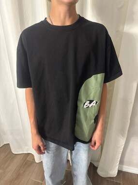 Sado Green Balaclava Ski Mask Graphic Black T-Shirt